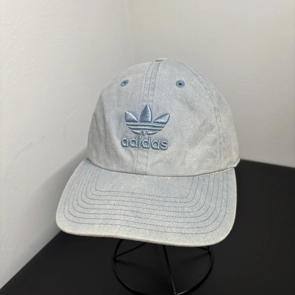 Adidas Hat Cap Unisex‎ Denim Strapback Athletic Blue 90s DAD Sportswear Academia